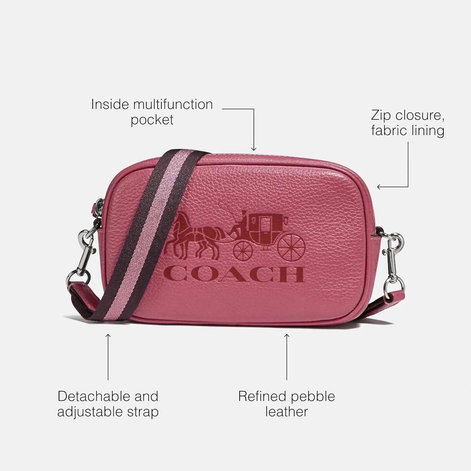 Coach Women's Pebbled Leather Jes Convertible Belt Bag 2