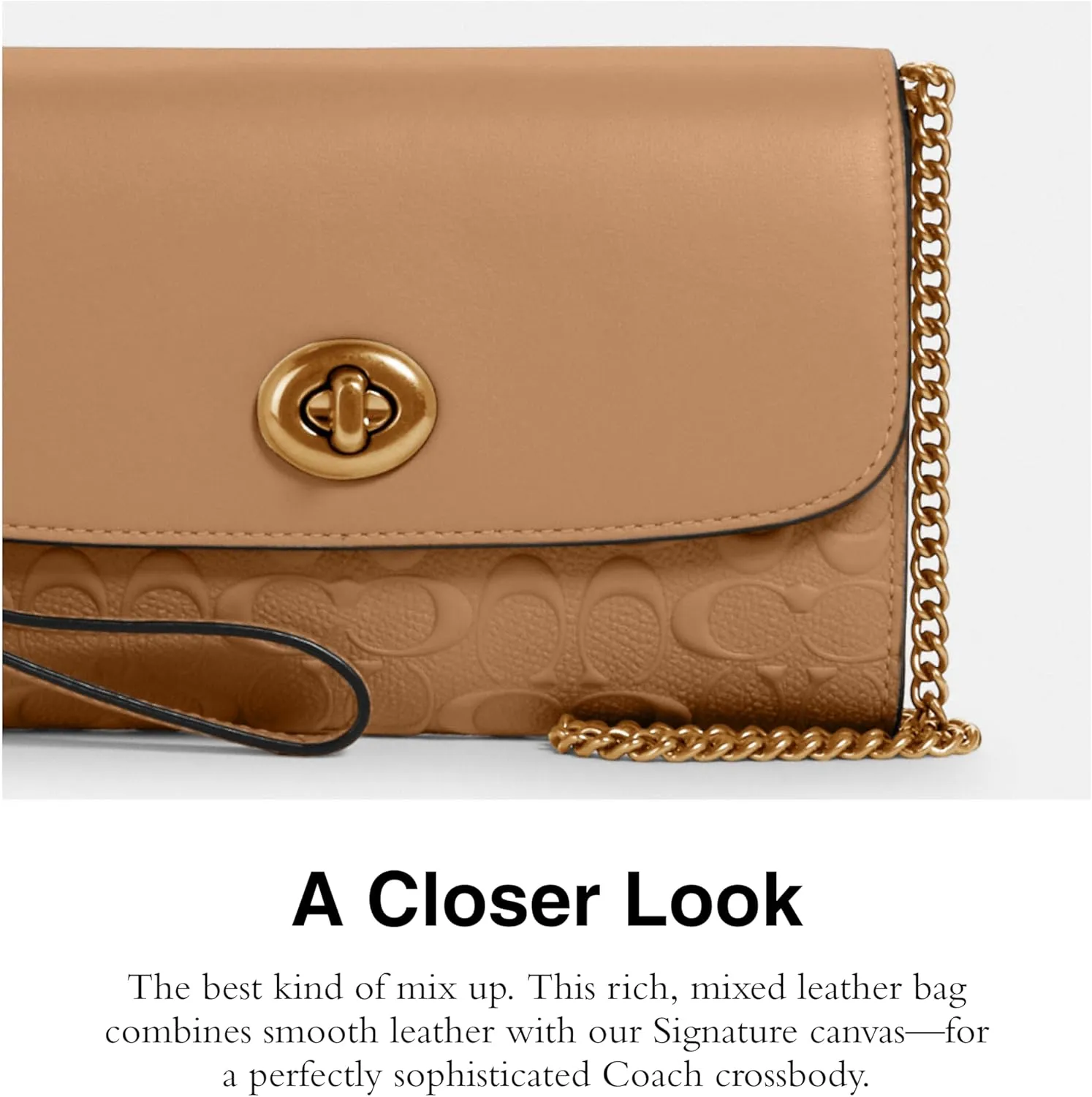 Coach Women's Signature Leather Chain Crossbody