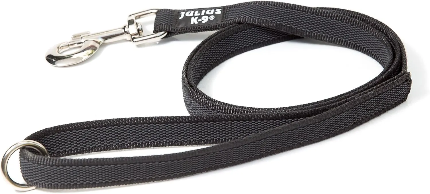 Color & Gray Super-Grip Leash without Handle, 0.55 in x 3.3 ft, Black-Gray