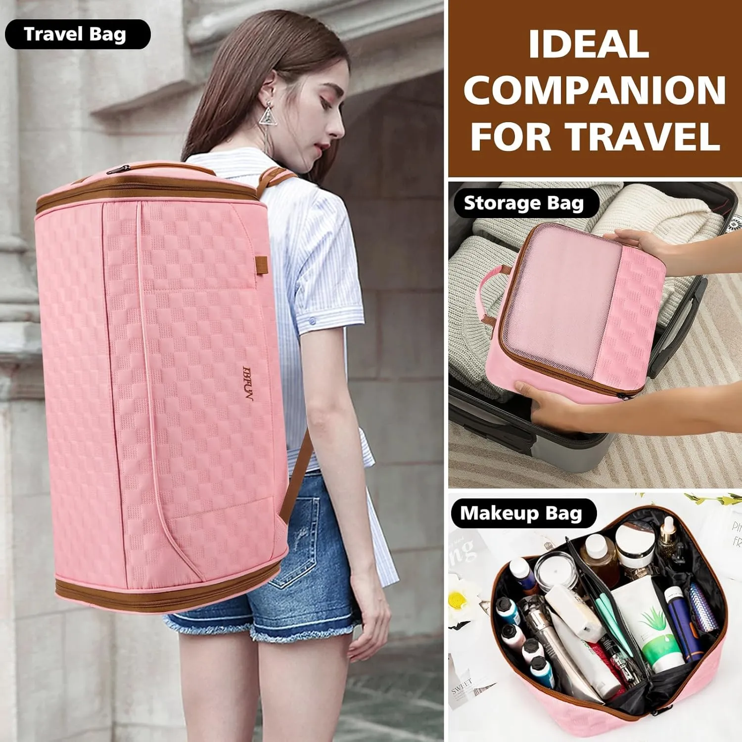 Convertible Garment Bags for Travel - Carry on Garment Duffle Bag with Backpack Straps for Men Women, 4 in 1 Large Travel Duffel Bags with Shoes Compartment Hanging Suit Dress Weekender Bag 3pcs Set