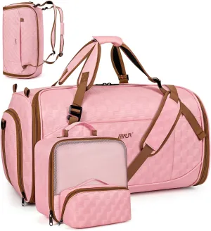 Convertible Garment Bags for Travel - Carry on Garment Duffle Bag with Backpack Straps for Men Women, 4 in 1 Large Travel Duffel Bags with Shoes Compartment Hanging Suit Dress Weekender Bag 3pcs Set
