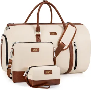 Convertible Garment Duffel Bag for Travel - Carry On Garment Bags With Toiletry Bag Large Weekender Bag for Men Women 2 in 1 Hanging Suitcase Suit Travel Duffel Overnight Bags 4pcs Set