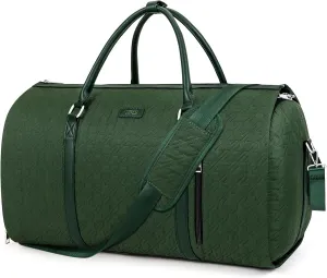 Convertible Garment Duffle Bags for Travel - Carry On Garment Bags With Toiletry Bag, Large Weekender Bags for Women Men 2 in 1 Hanging Suitcase Suit Travel Duffel Bags (Green)