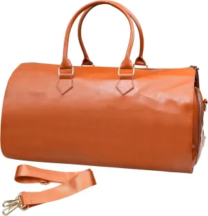 Convertible Garment Travel Bag, Carry on Luggage Duffel Bag for Men Women with Shoulder Strap, 2 in 1 Hanging Suitcase Suit Business Travel Bag Expandable, Shoe Compartment(Orange)