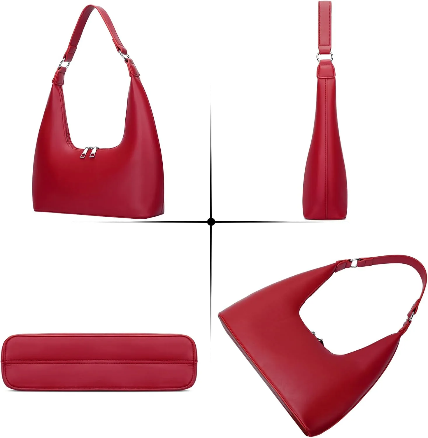 Convertible Hobo Clutch for Women, Underarm Purse with Removable Strap