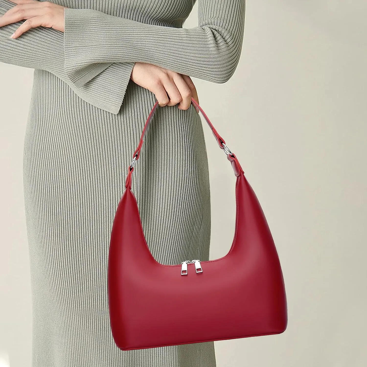 Convertible Hobo Clutch for Women, Underarm Purse with Removable Strap