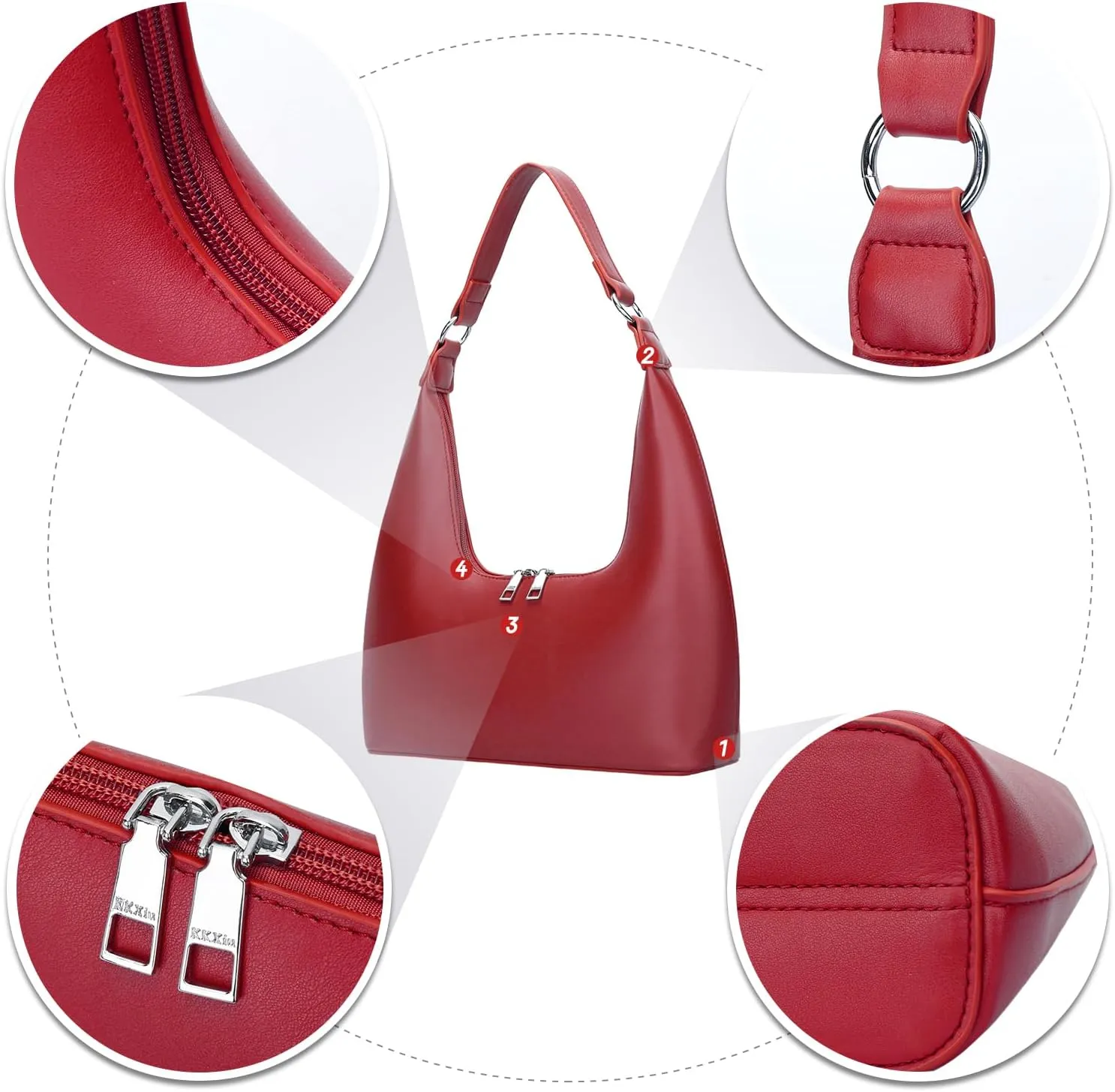 Convertible Hobo Clutch for Women, Underarm Purse with Removable Strap