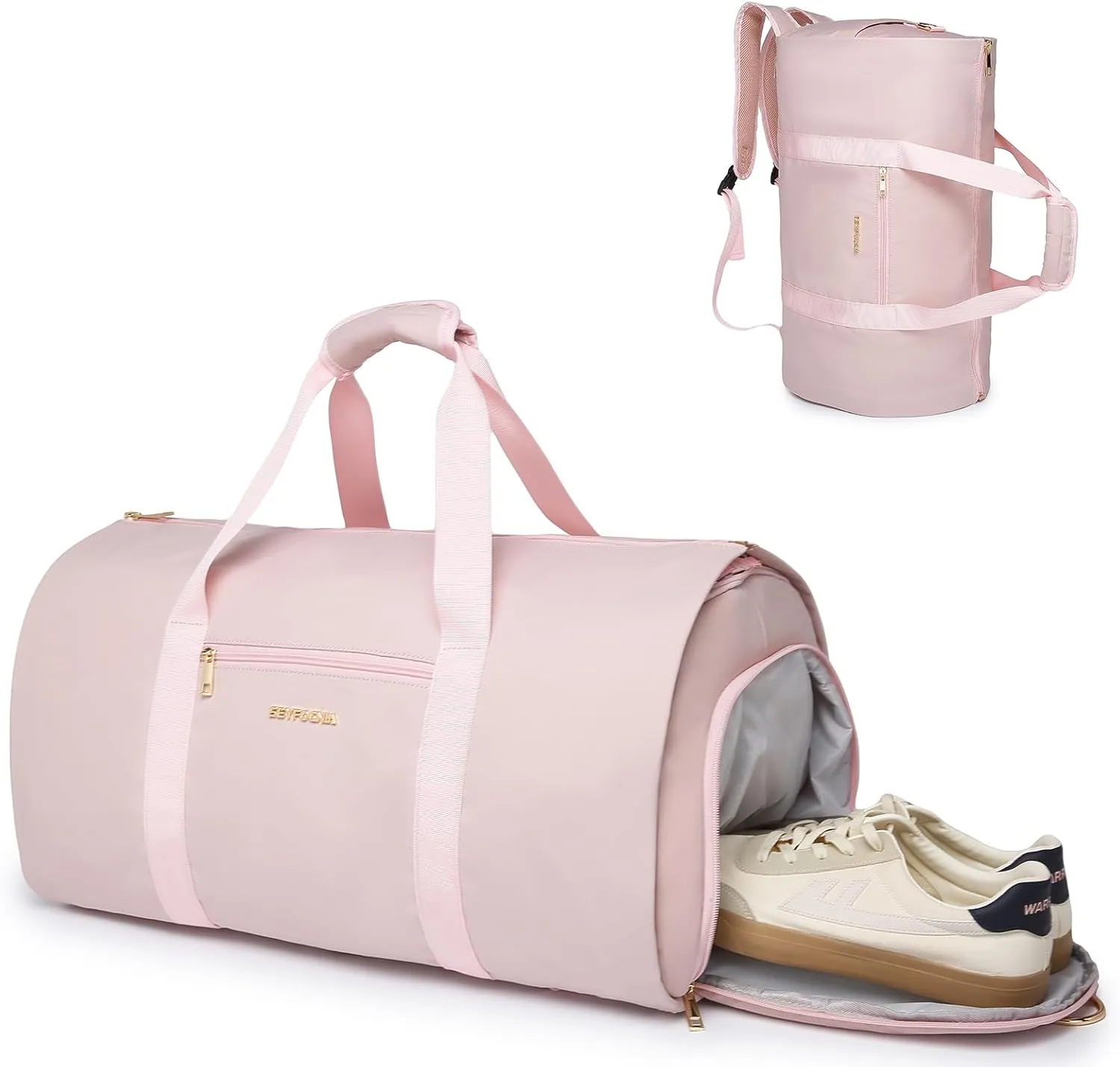 Convertible Travel Garment Bag,Carry on Garment Duffel Bag for Men Women - 3 in 1 Garment Backpack Hanging Suitcase Suit Business Travel Bag Pink