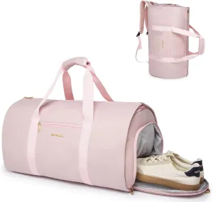 Convertible Travel Garment Bag,Carry on Garment Duffel Bag for Men Women - 3 in 1 Garment Backpack Hanging Suitcase Suit Business Travel Bag Pink