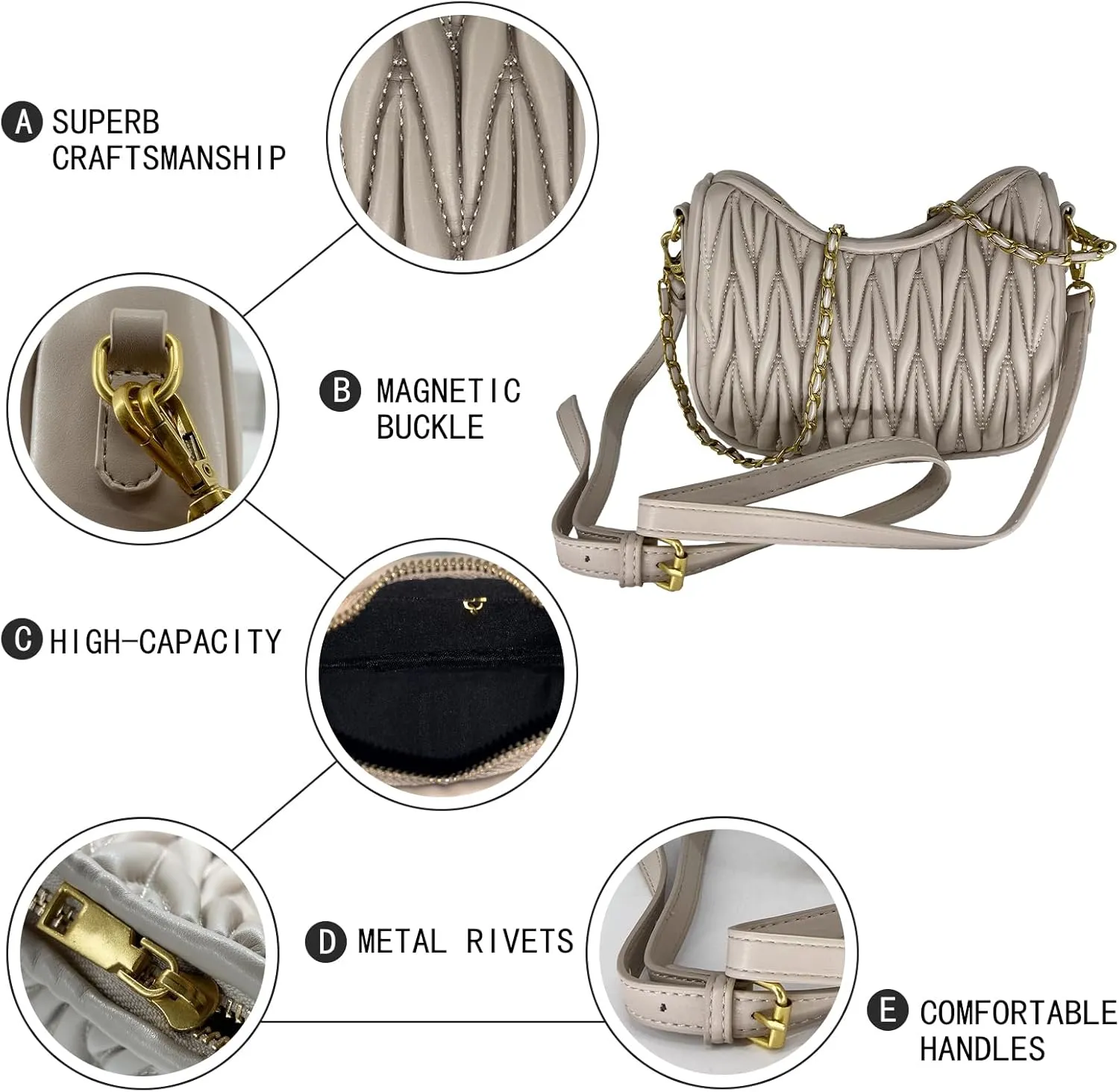 Convertible Vegan Leather Tote Bag for Women, Shoulder/Crossbody Work Purse with Detachable Strap