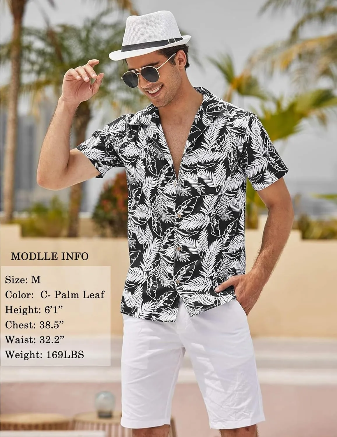 COOFANDY Men's Hawaiian Floral Shirts Cotton Linen Button Down Tropical Holiday Beach Shirts