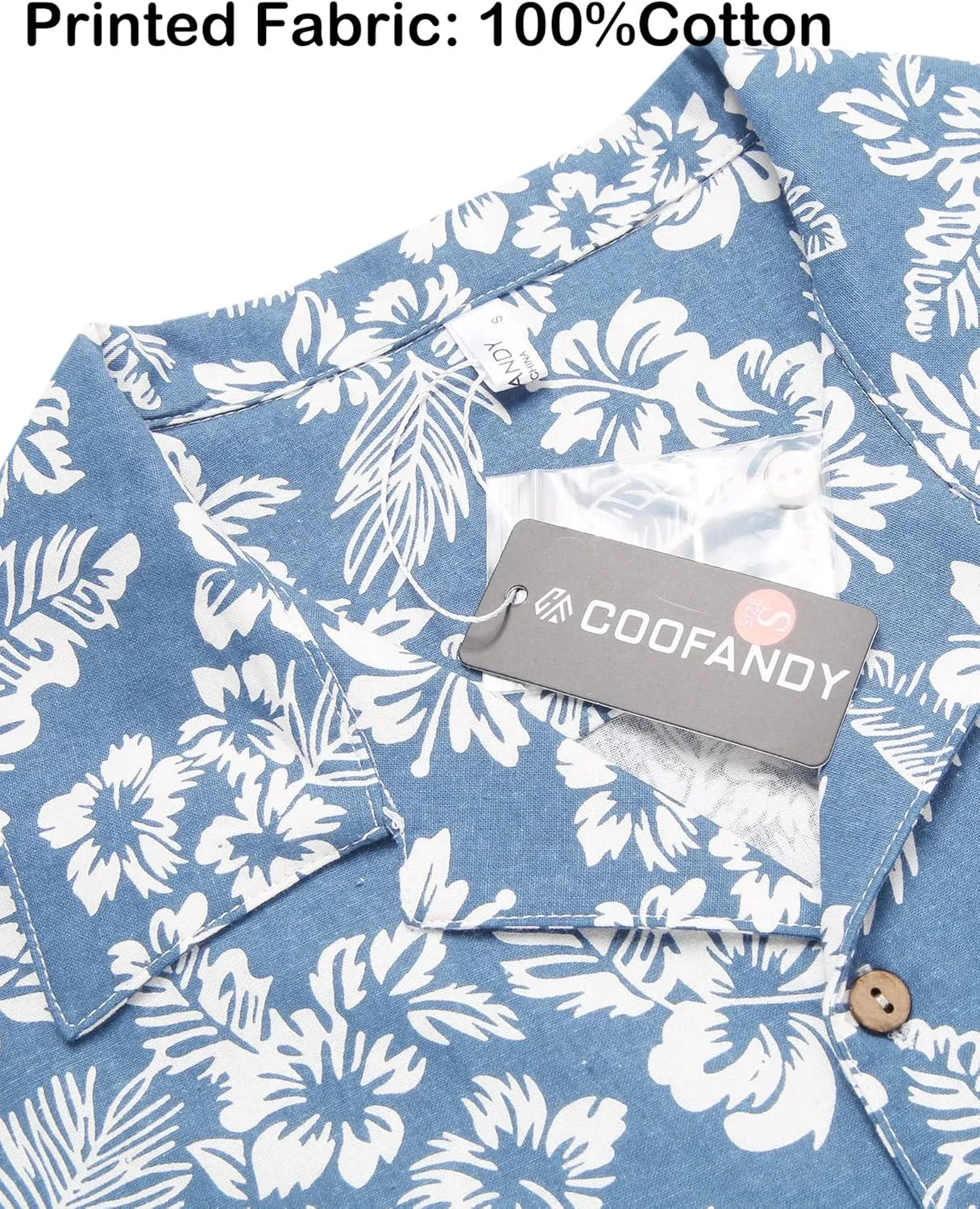 COOFANDY Men's Hawaiian Floral Shirts Cotton Linen Button Down Tropical Holiday Beach Shirts