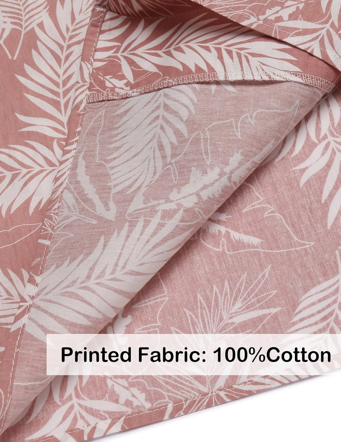 COOFANDY Men's Hawaiian Floral Shirts Cotton Linen Button Down Tropical Holiday Beach Shirts