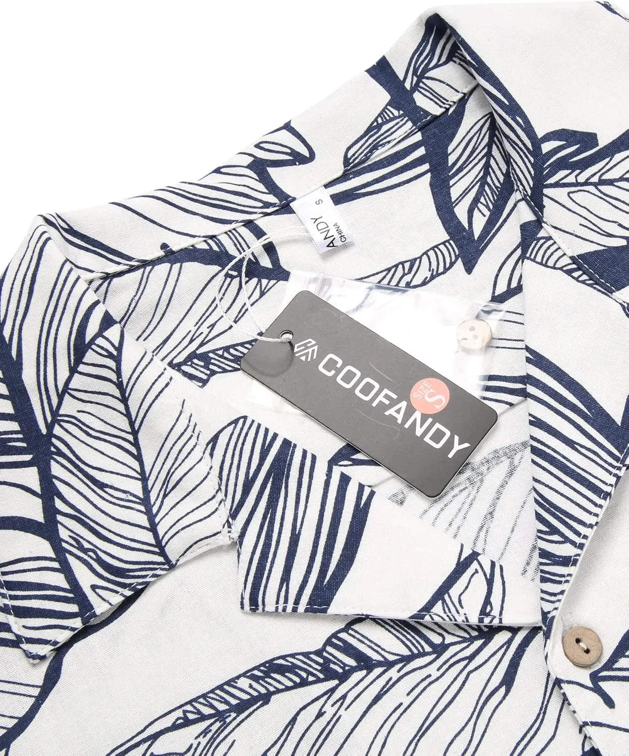COOFANDY Men's Hawaiian Floral Shirts Cotton Linen Button Down Tropical Holiday Beach Shirts