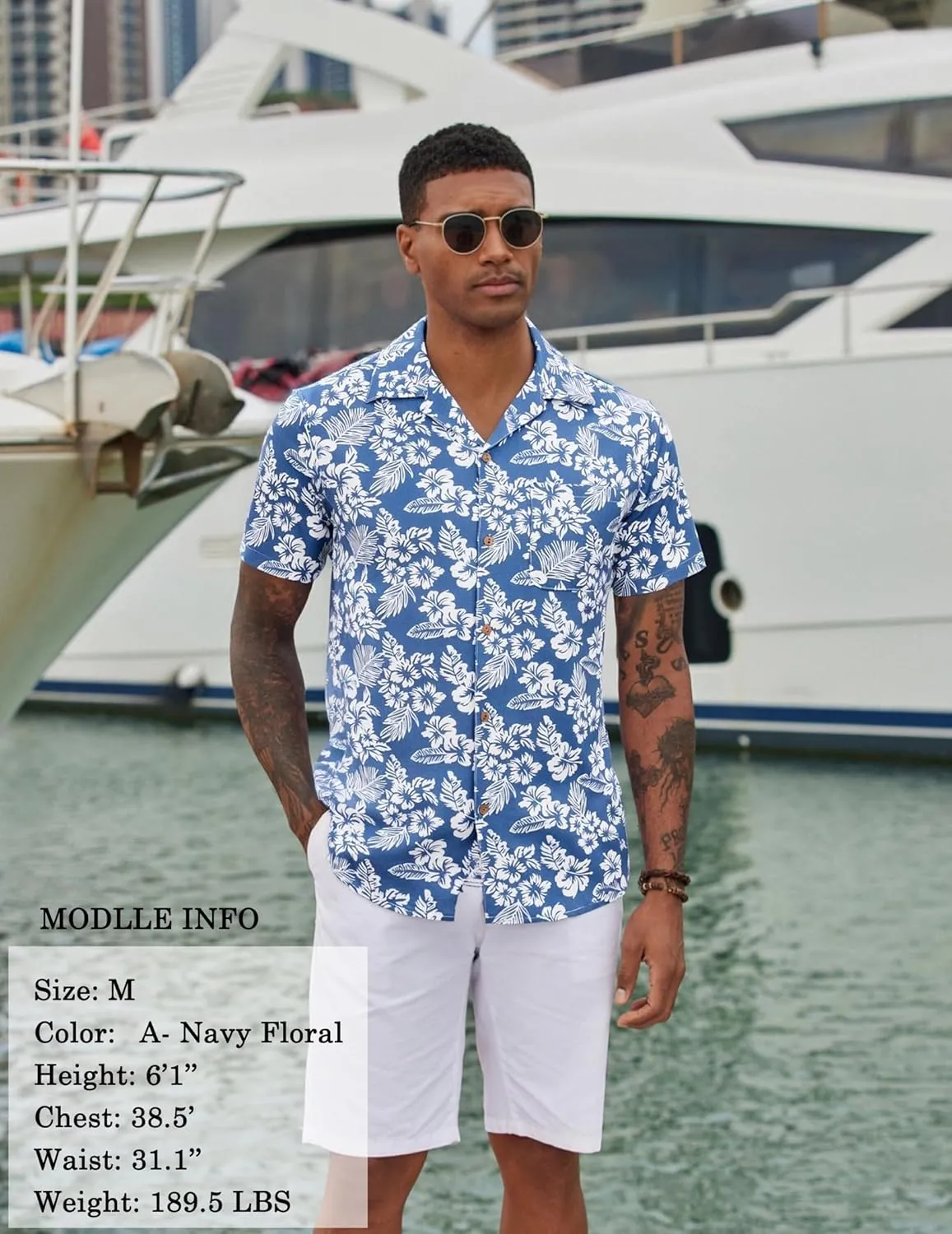 COOFANDY Men's Hawaiian Floral Shirts Cotton Linen Button Down Tropical Holiday Beach Shirts