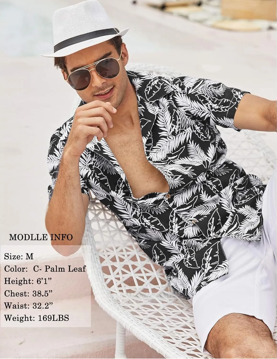 COOFANDY Men's Hawaiian Floral Shirts Cotton Linen Button Down Tropical Holiday Beach Shirts