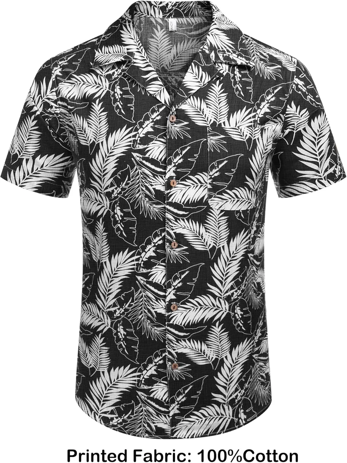 COOFANDY Men's Hawaiian Floral Shirts Cotton Linen Button Down Tropical Holiday Beach Shirts