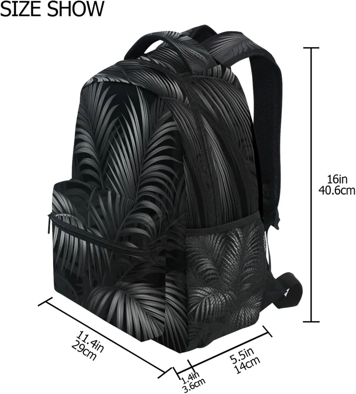 Cool Backpacks for Unisex Adult Fashion Outdoor Backpack with Chest Strap Gift Men & Women Palm Tree Leaves Style