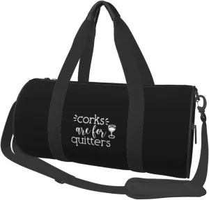 Corks are for Quitters Convertible Garment Bag with Shoulder Strap, Carry on Garment Duffel Bag for Men Women - Rolling Foldable for Travel Luggage Bags (Black)