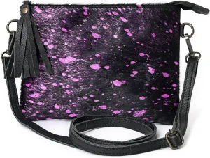 cowhide and hair on Pouch bag Genuine cowhide hair on small crossbody Bag with adjustable detachable strap