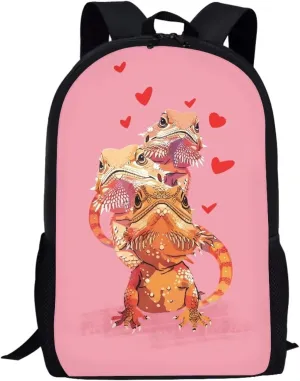 Cozeyat Cartoon Lizard Backpack for Girls Ages 8-10 Kids Backpack for Girls Elementary School Bags Children Bookbags Primary Kindergarten Backpacks Casual Rucksack Hiking Daypack