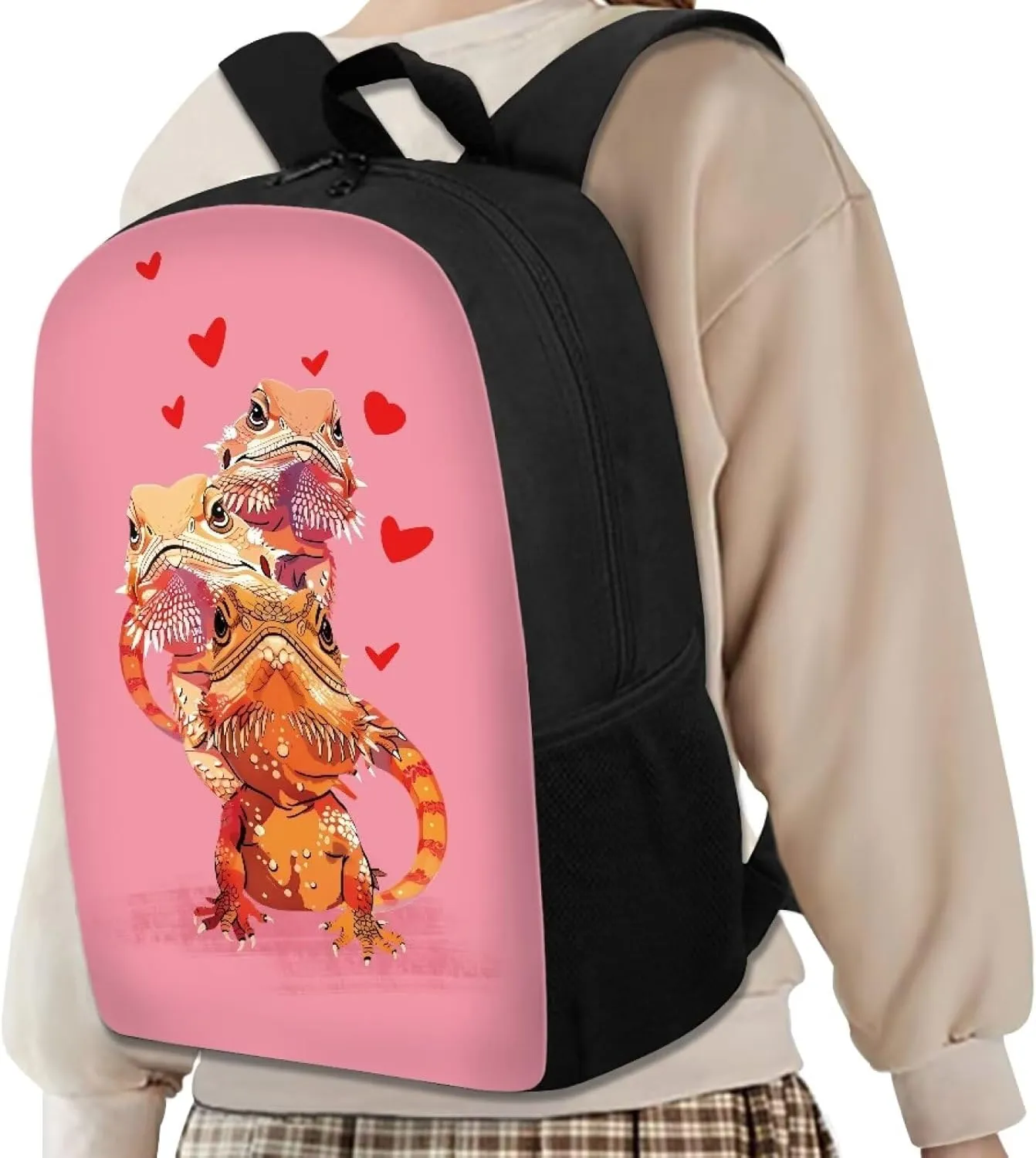 Cozeyat Cartoon Lizard Backpack for Girls Ages 8-10 Kids Backpack for Girls Elementary School Bags Children Bookbags Primary Kindergarten Backpacks Casual Rucksack Hiking Daypack