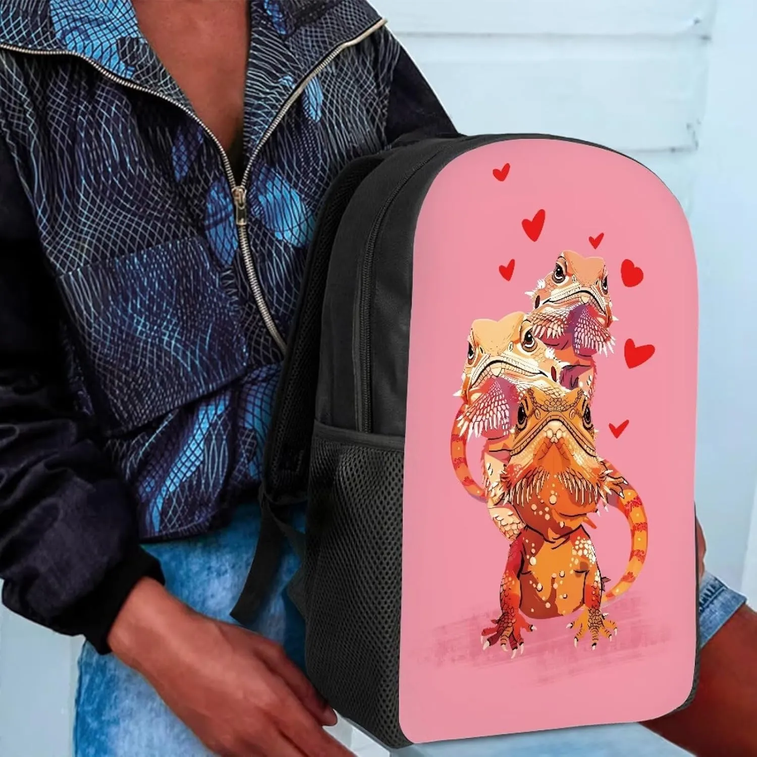 Cozeyat Cartoon Lizard Backpack for Girls Ages 8-10 Kids Backpack for Girls Elementary School Bags Children Bookbags Primary Kindergarten Backpacks Casual Rucksack Hiking Daypack