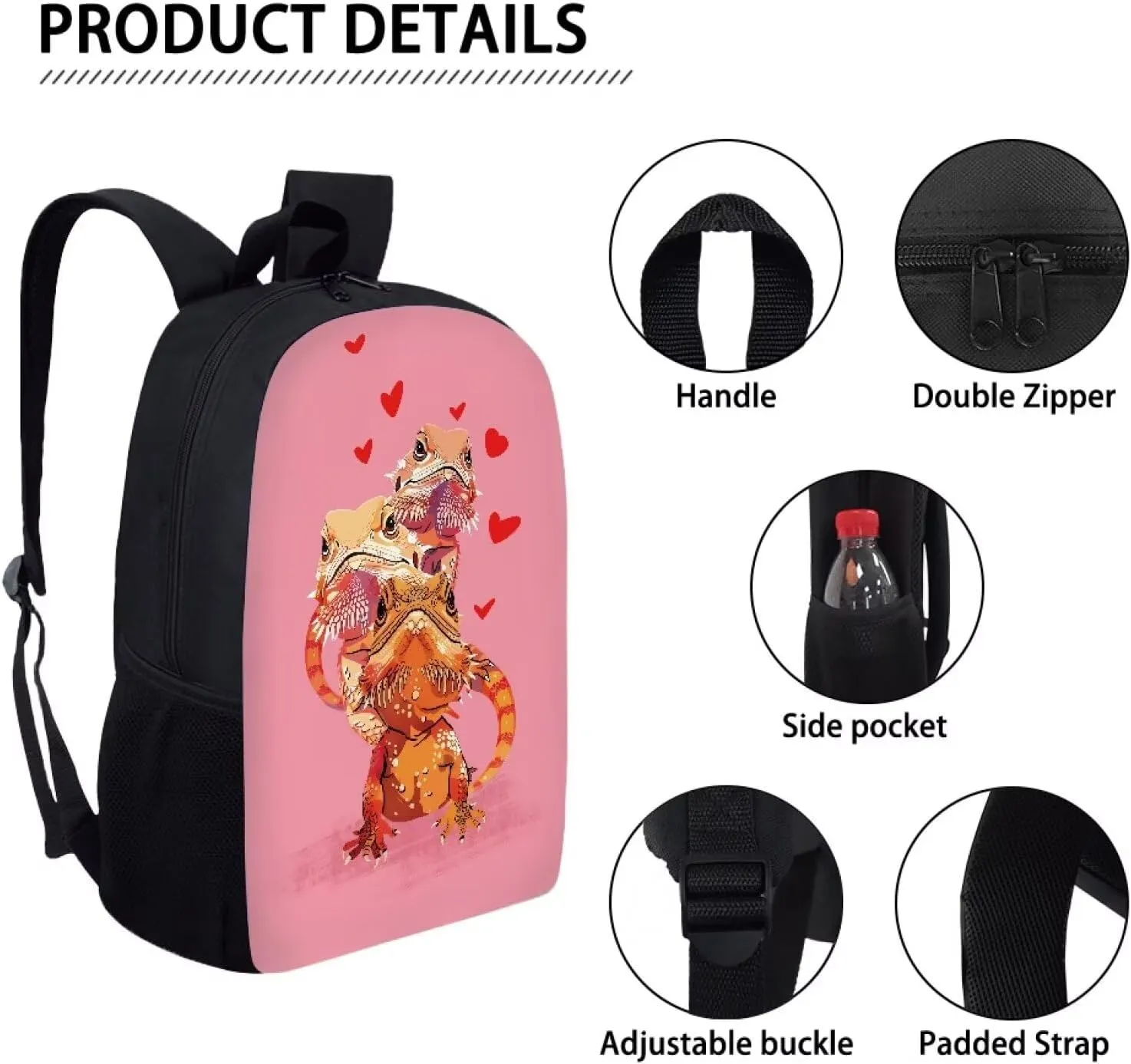 Cozeyat Cartoon Lizard Backpack for Girls Ages 8-10 Kids Backpack for Girls Elementary School Bags Children Bookbags Primary Kindergarten Backpacks Casual Rucksack Hiking Daypack