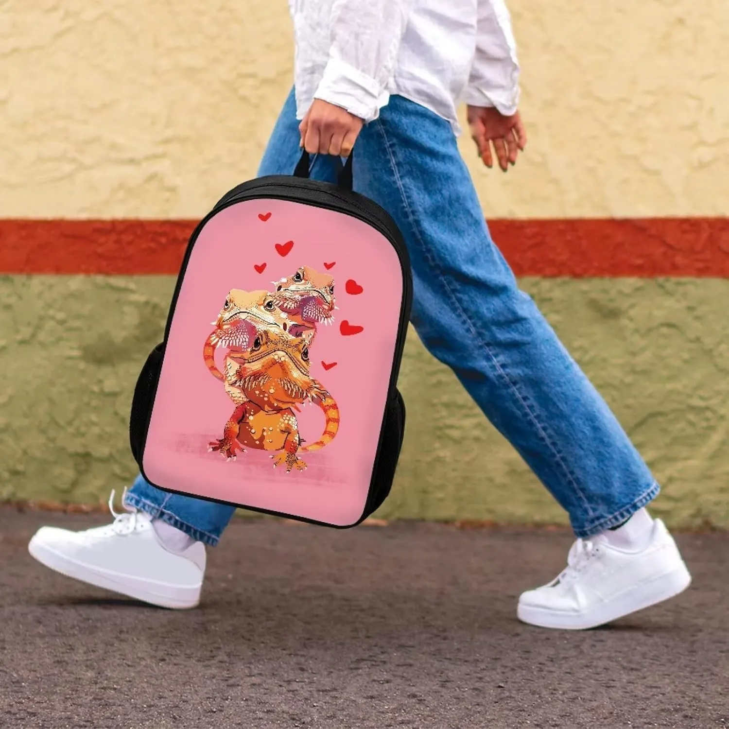 Cozeyat Cartoon Lizard Backpack for Girls Ages 8-10 Kids Backpack for Girls Elementary School Bags Children Bookbags Primary Kindergarten Backpacks Casual Rucksack Hiking Daypack
