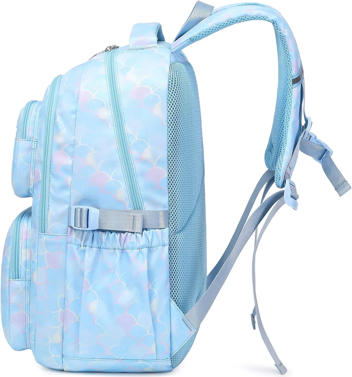 Createy 3Pcs Mermaid Backpack for Girls Backpacks Elementary Primary Middle School Bag Kids Backpack with Lunch Box Teen BookBags Set
