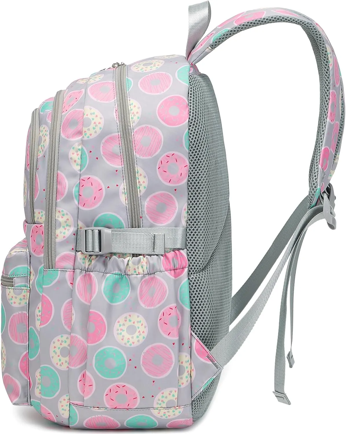 Createy Donut Prints Backpacks for Girls Kids School Backpack with Lunch Box Elementary Primary Middle School Bags BookBags Set
