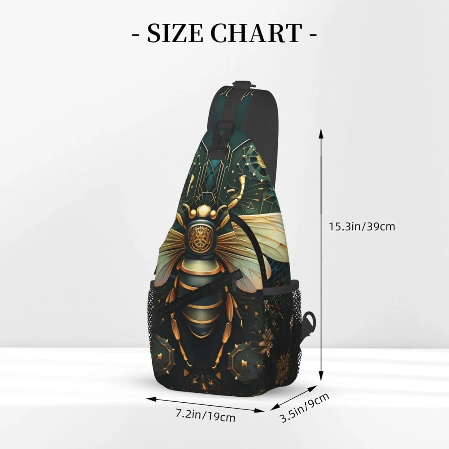 Crossbody Bag for Women Men Bee Illustration Chest Bag Crossbody Sling Bag Adjustable Shoulder Bag