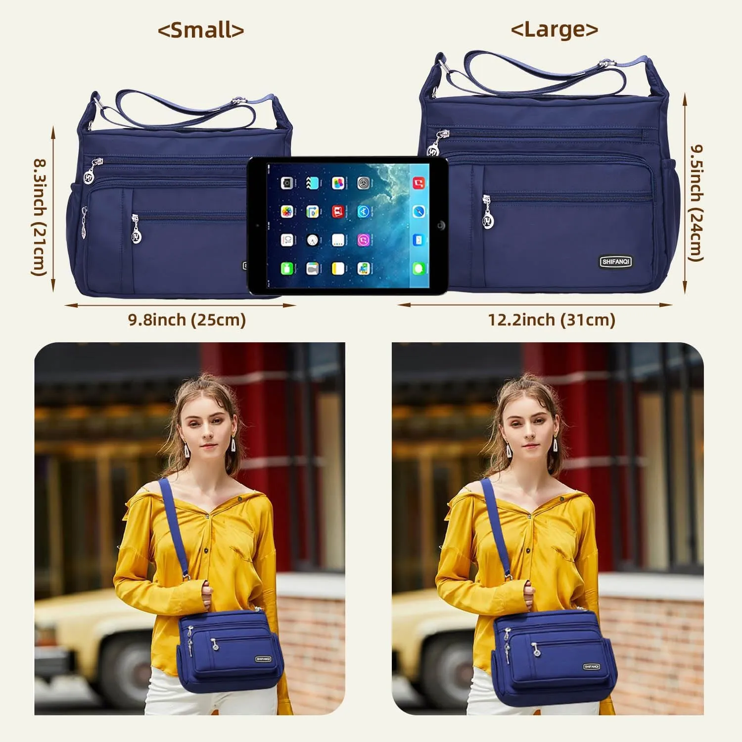Crossbody Bag for Women,Multi Pockets Cross Body Purses for Women, Ladies Shoulder Bag, Travel Purses and Handbags