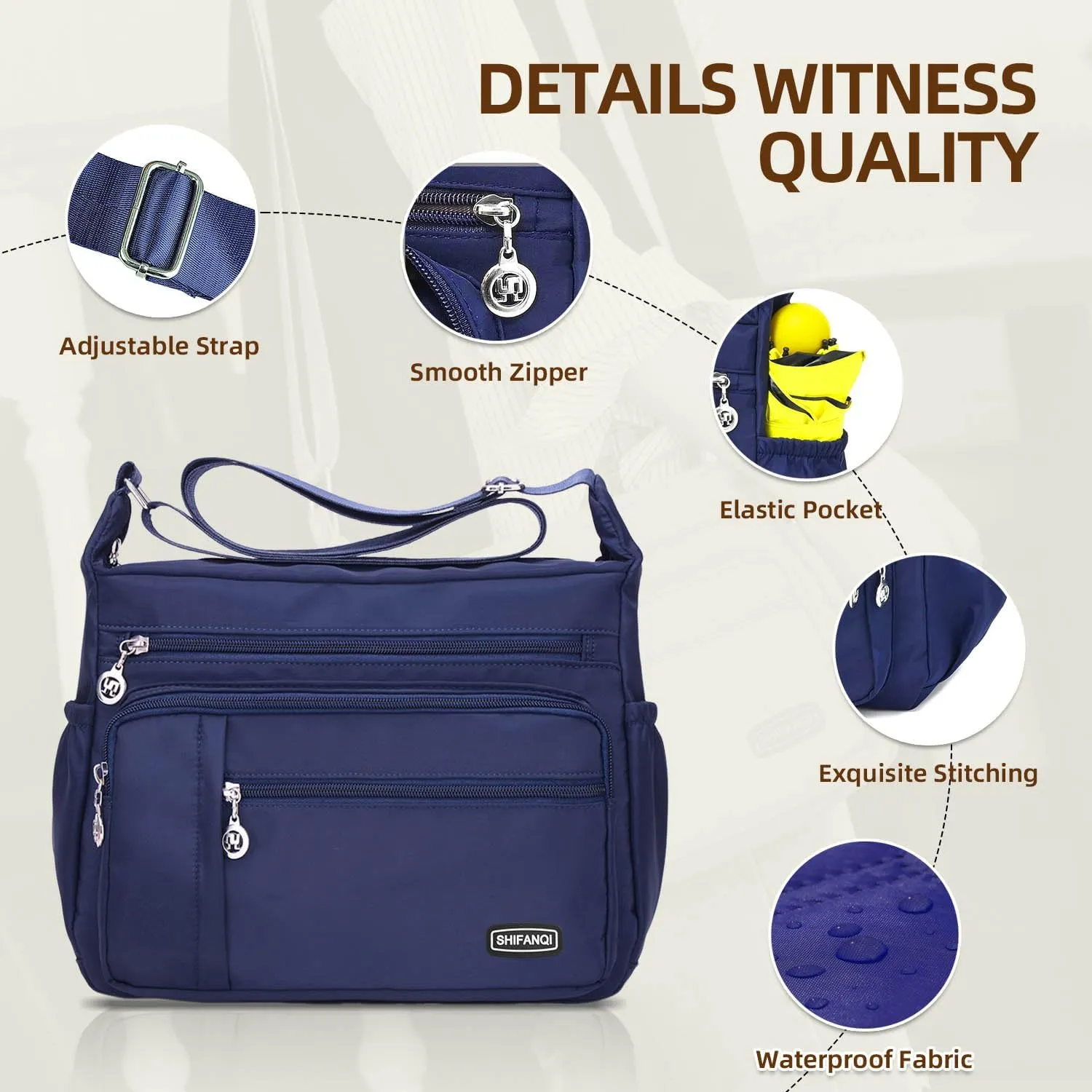 Crossbody Bag for Women,Multi Pockets Cross Body Purses for Women, Ladies Shoulder Bag, Travel Purses and Handbags