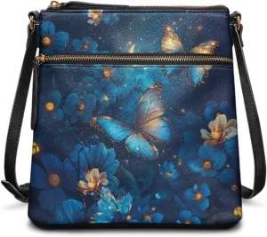 Crossbody Bag Purse Leather Women's Shoulder Handbags Multi Pocket Crossbody Purse with Adjustable Strap