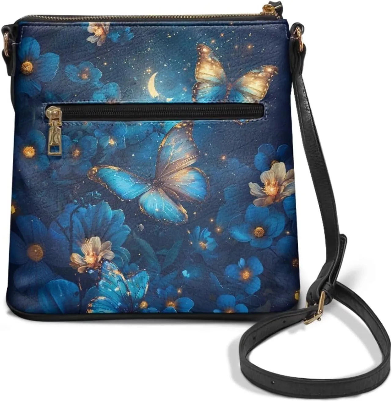 Crossbody Bag Purse Leather Women's Shoulder Handbags Multi Pocket Crossbody Purse with Adjustable Strap