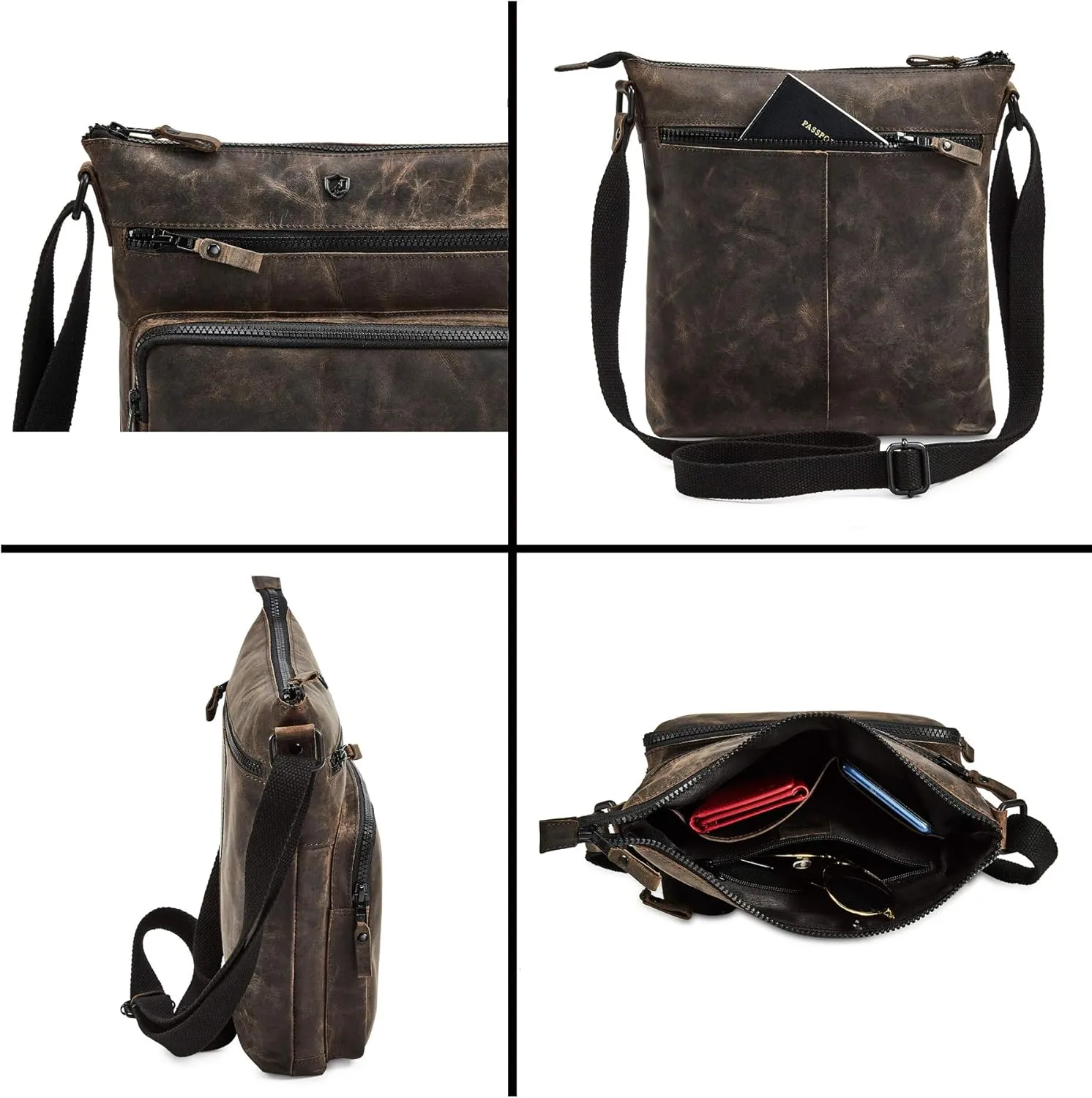 Crossbody Bags for Women Real Leather Purse Handmade Vintage Crossover Shoulder Pocketbook