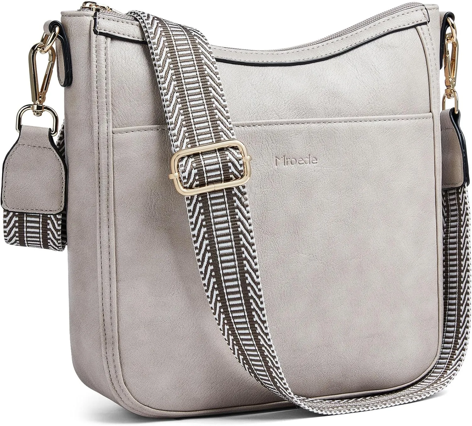 Crossbody Bags for Women Vegan Leather Hobo Purses Travel Shoulder Handbags with Detachable Wide Guitar Strap