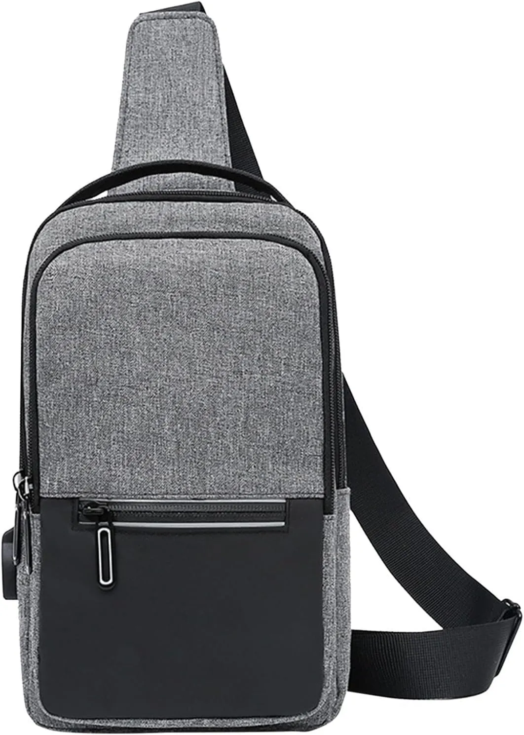 Crossbody Small Sling Backpack for Women Men Crossbody Bags with Adjustable Guitar Strap Classic Hiking Bag(Grey)