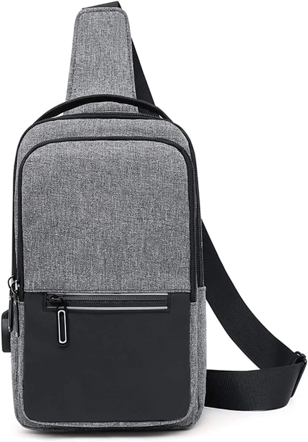 Crossbody Small Sling Backpack for Women Men Crossbody Bags with Adjustable Guitar Strap Classic Hiking Bag(Grey)