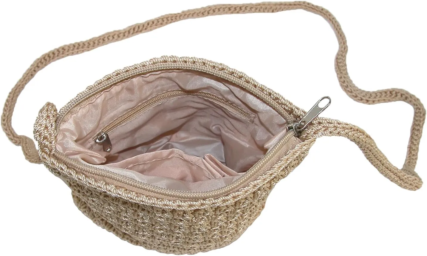 CTM® Women's Crochet Crossbody Handbag, Black