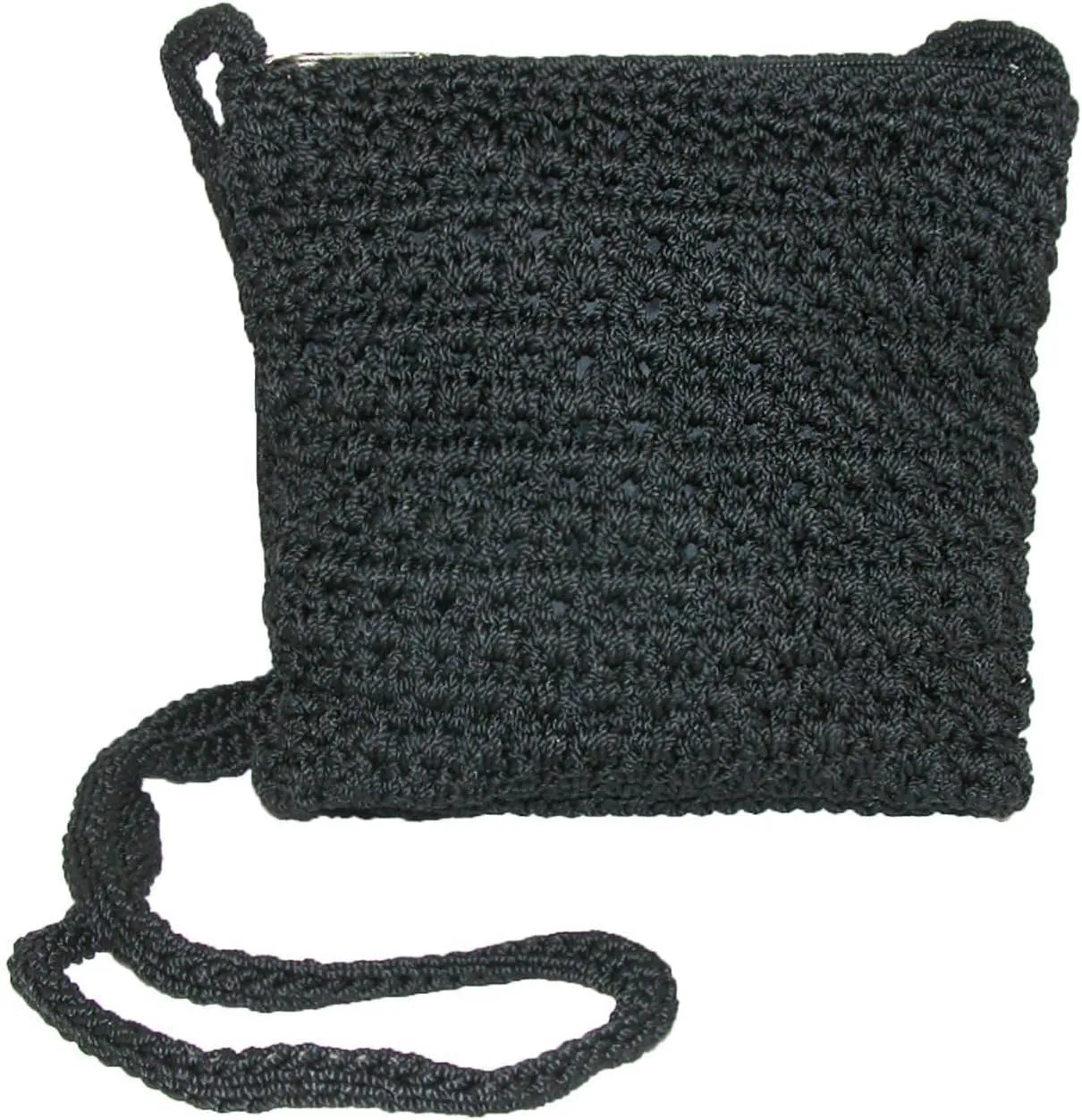 CTM® Women's Crochet Crossbody Handbag, Black