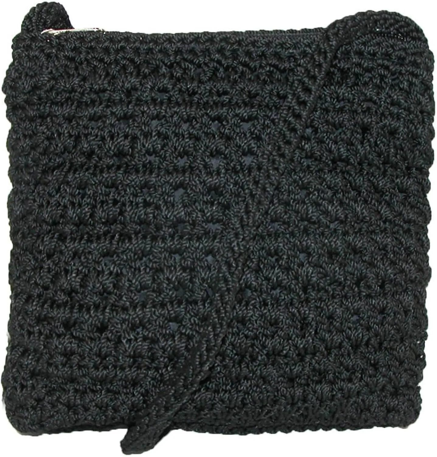 CTM® Women's Crochet Crossbody Handbag, Black