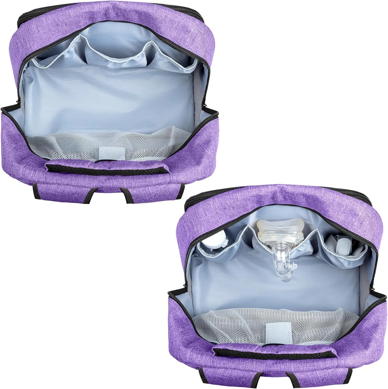 CURMIO CPAP Travel Backpack - Compatible with ResMed AirSense 9/10/11 & Philips System One - Purple, Patent Design