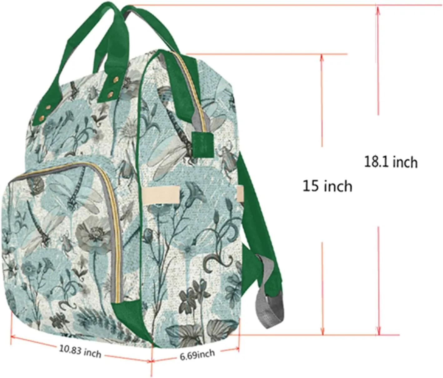 Custom Backpacks with Name Personalized Baby Diaper Bag Monogram Nappy Backpack with Thermal Pockets for Adults Kids Waterproof Travel Outdoor Mommy Bag Customized Gift