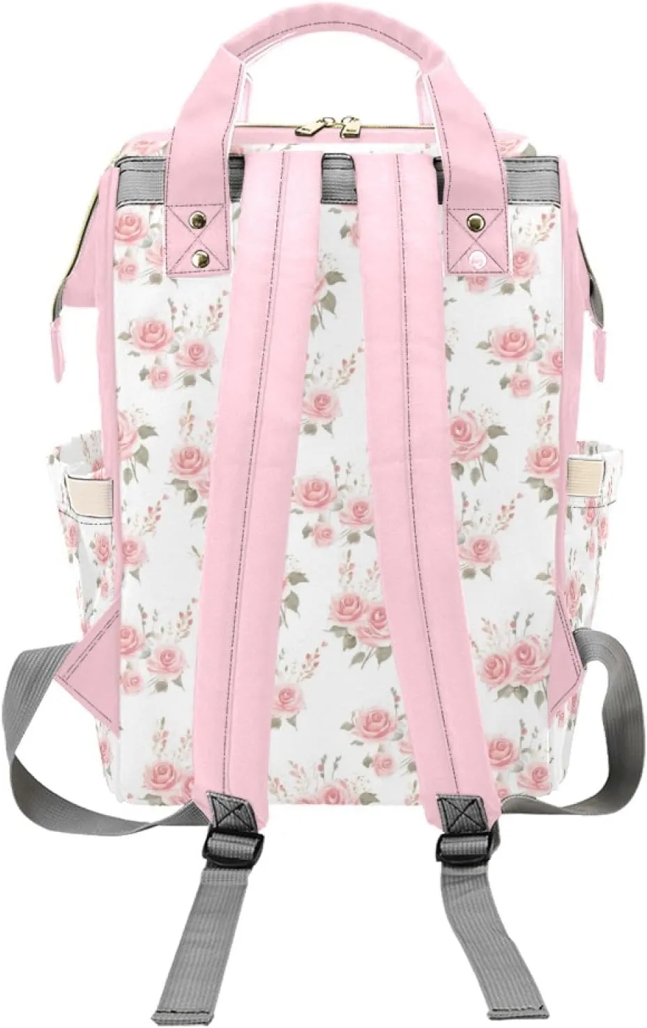 Custom Diaper Bag Backpack for Women, Personalized Name Nursing Mommy Daypack, Diaper Bag for Girls Boys, New Mom Gifts (Castle Pink)