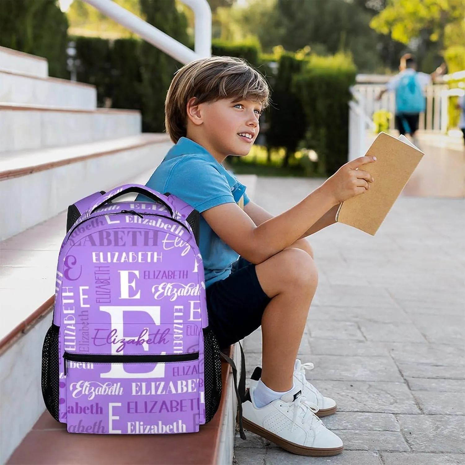 Custom Girls School Backpacks, Kids Backpack, Personalized Name Bookbag for Travel, Camping, 17 Inch Large Capacity School Bag for Kindergarten Preschool Elementary