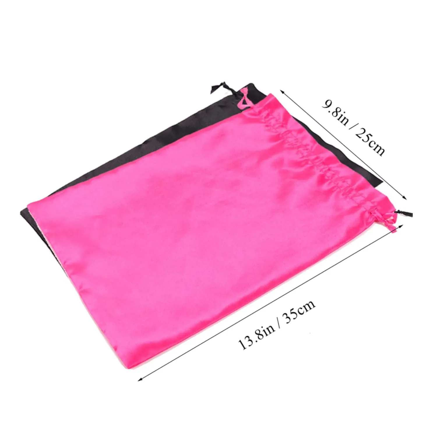 Custom Printed Wig Storage Satin Bags with Drawstring, 20-100 Pcs/Lot Personalized Logo Silk Hair Bag For Hair Bundles Headband Wig Lace Wig, Pouches Gift Cosmetic Bags (20Pcs/Lot, Red)