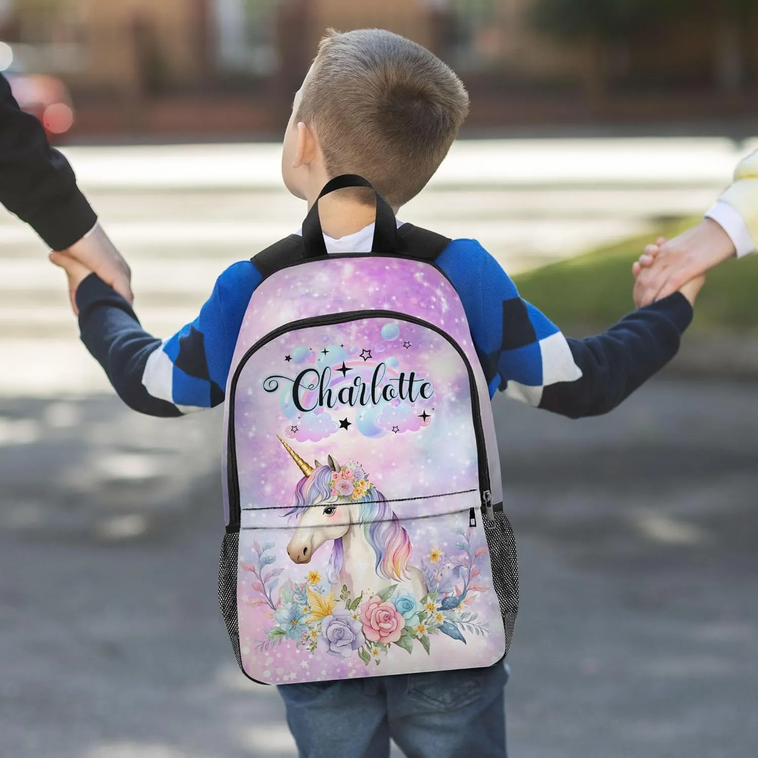 Custom School Backpack for Girls Boys Personalized Backpacks with Name Customized School Bookbag for Kids with Lunch Box Bookbag for Daughter Son Fashion Unique Gift for Preschool Kindergarten