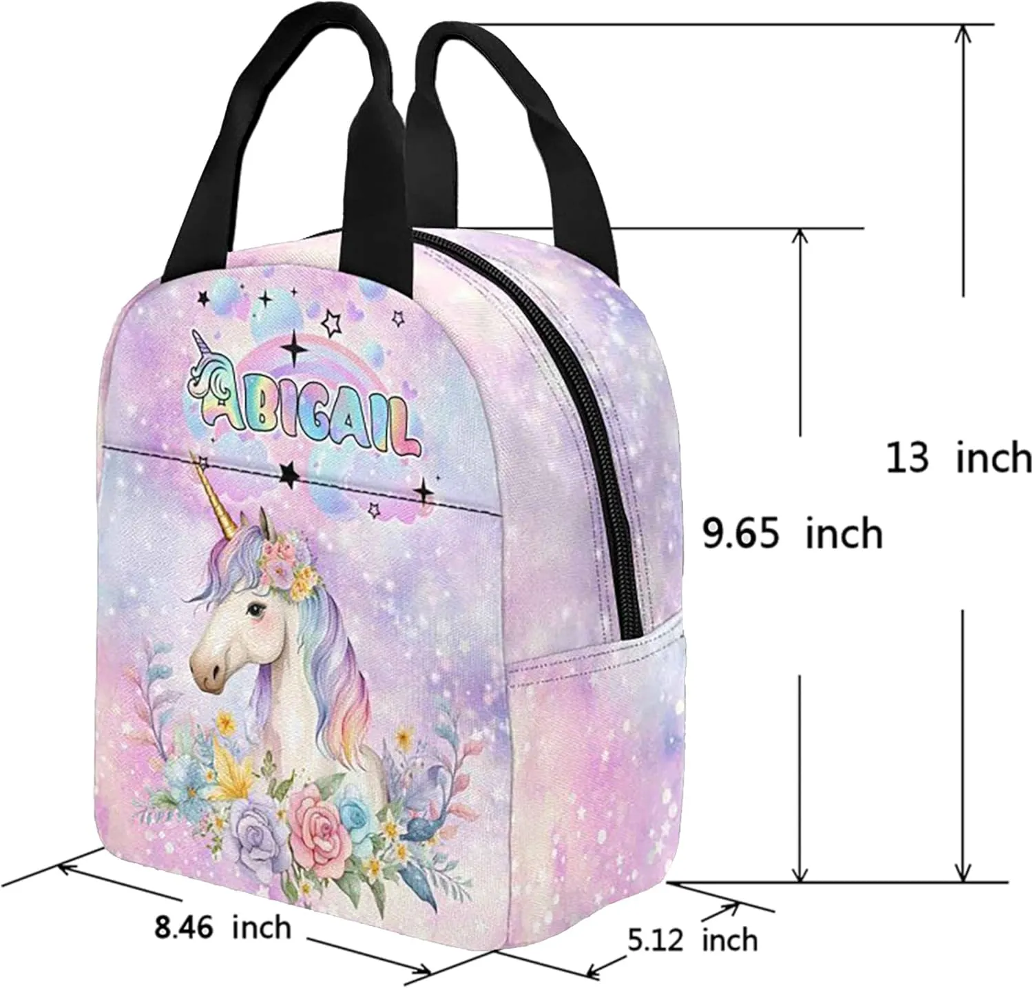 Custom School Backpack for Girls Boys Personalized Backpacks with Name Customized School Bookbag for Kids with Lunch Box Bookbag for Daughter Son Fashion Unique Gift for Preschool Kindergarten